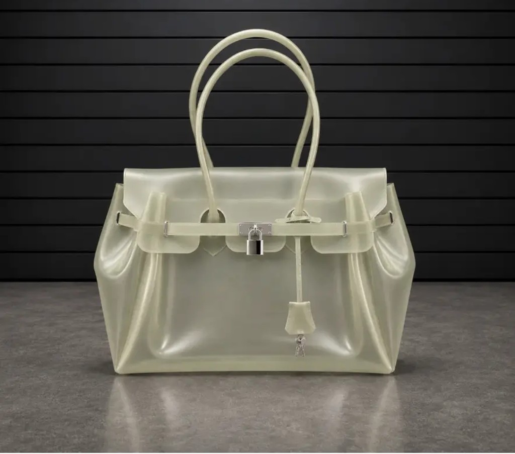 Sac Jelly Firkin, Olive translucide avec cadenas argenté