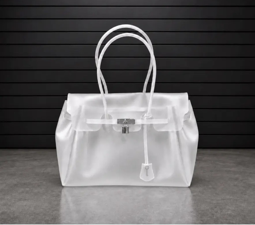 Sac Jelly Firkin, Blanc translucide avec cadenas argenté