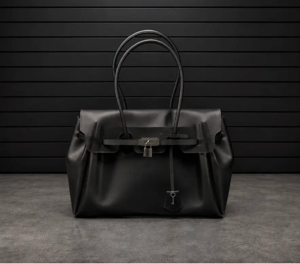 Sac Jelly Firkin, Noir translucide avec cadenas argenté