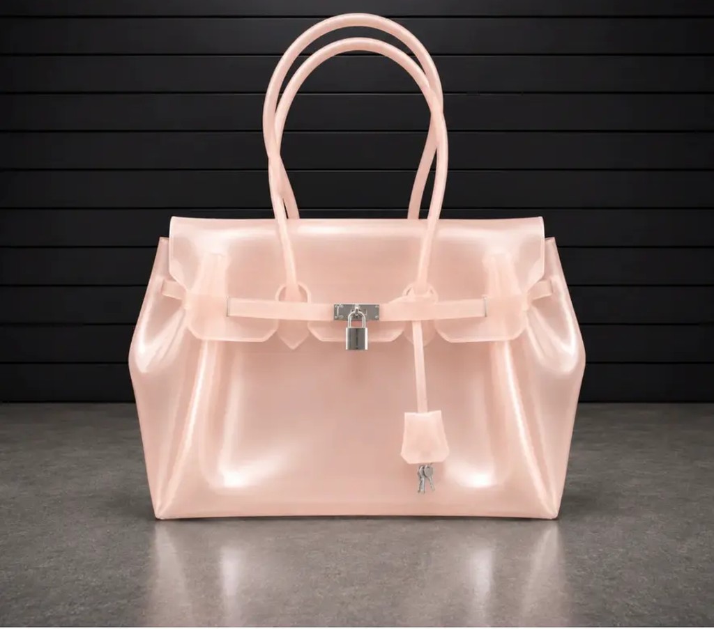 Sac Jelly Firkin, Rose Clair translucide avec cadenas argenté