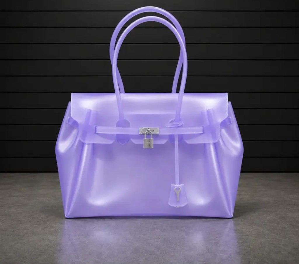 Sac Jelly Firkin, Violet translucide avec cadenas argenté